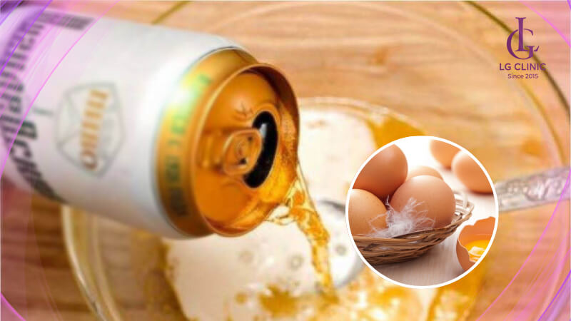 cách tắm trắng da bằng bia và trứng gà