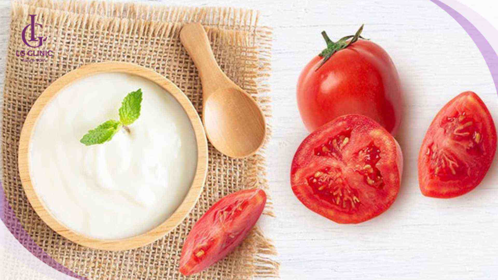 Mặt nạ cà chua sữa chua không đường giúp da căng bóng