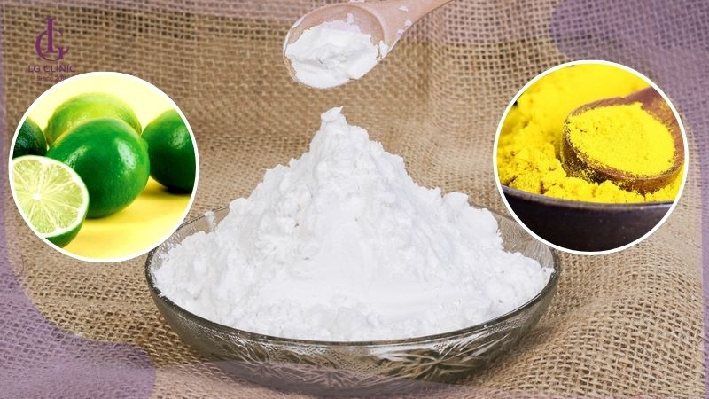 làm trắng da bằng bột mì với chanh và bột nghệ