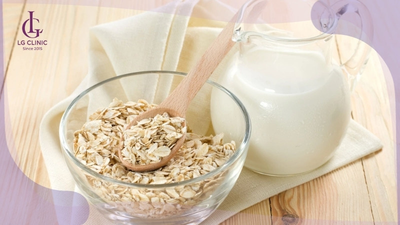 làm trắng da body sau sinh bằng bột yến mạch và sữa chua không đường