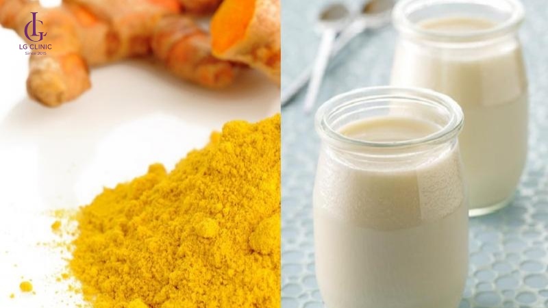 Mẹo triệt lông dân gian bằng bột nghệ và sữa tươi giúp làm dịu và sáng da