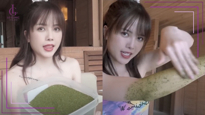 review tắm trắng bằng bột trà xanh