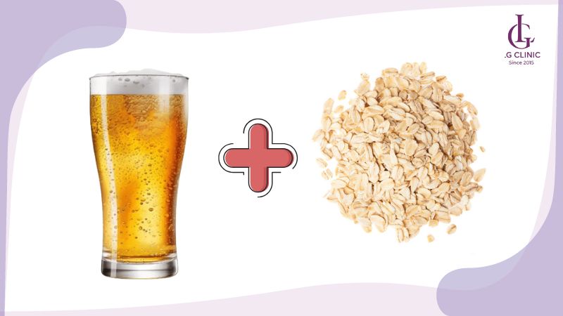 tắm trắng bằng bia và yến mạch