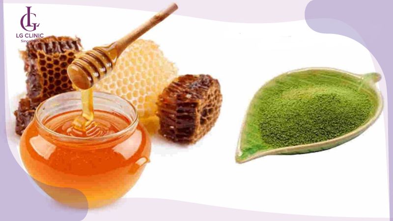 tắm trắng bằng bột trà xanh và mật ong