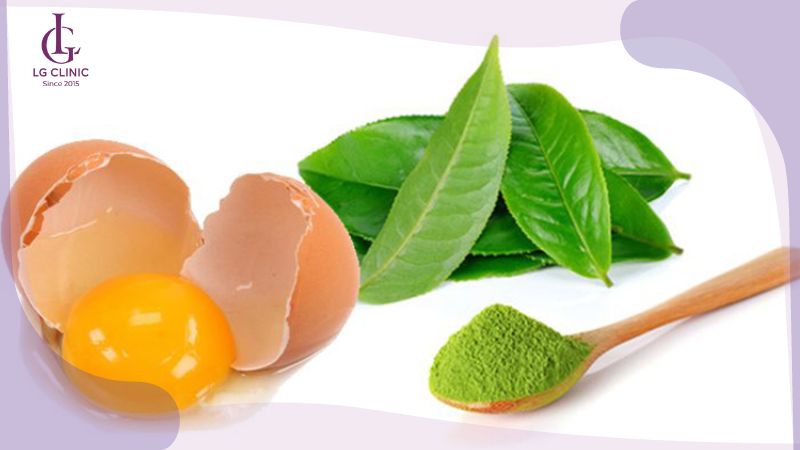 tắm trắng bằng trà xanh và lòng trắng trứng săn chắc da