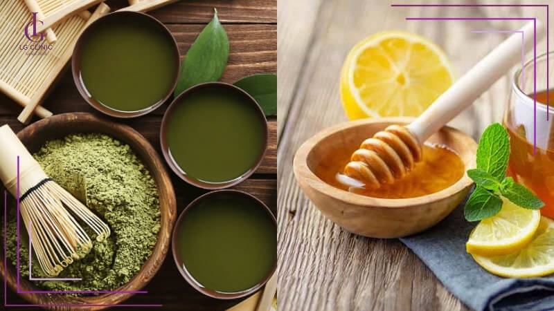 tắm trắng bằng trà xanh và mật ong