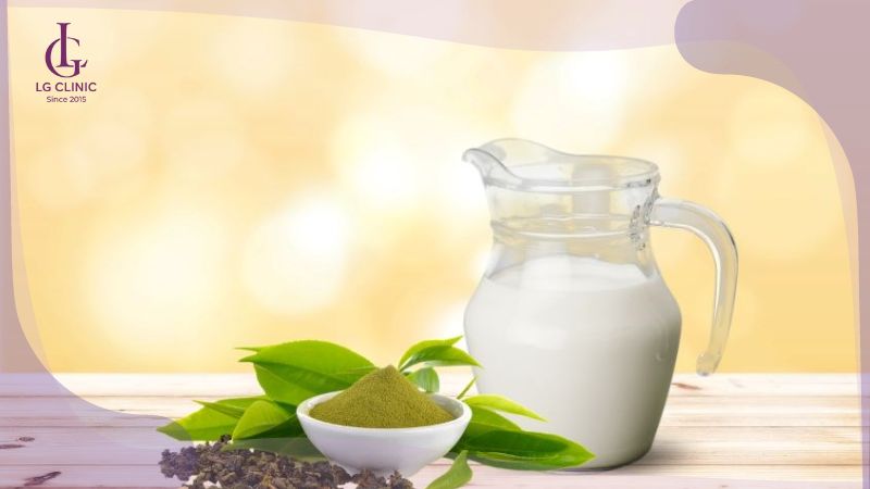 tắm trắng toàn thân với trà xanh và sữa tươi không đường