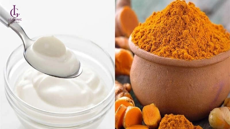 Hỗn hợp nghệ và sữa chua dùng để triệt lông tại nhà