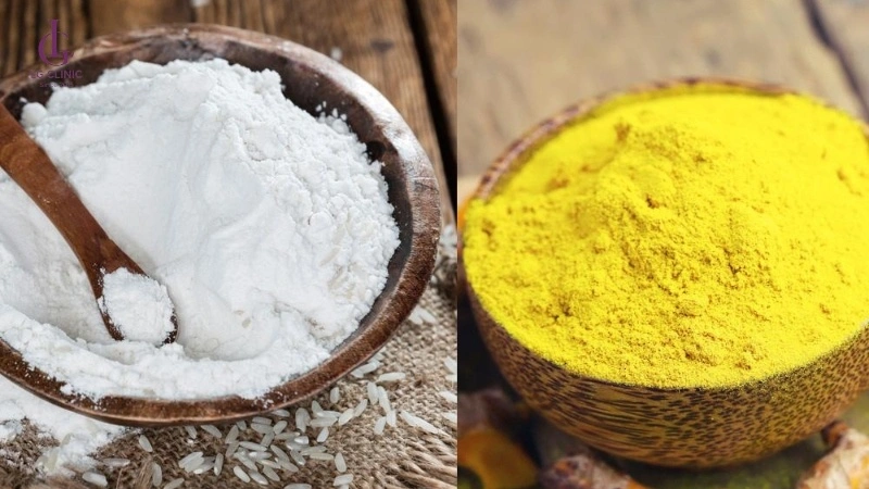 Hỗn hợp bột nghệ, bột mì và sữa tươi dùng để triệt lông tại nhà