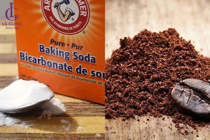 Baking soda và bã cà phê