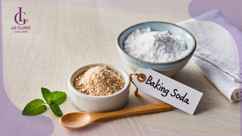 baking soda làm trắng da toàn thân với bột yến mạch