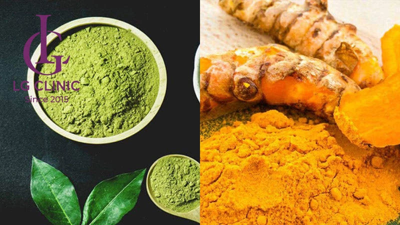Cách làm mặt nạ trắng da từ bột trà xanh và bột nghệ
