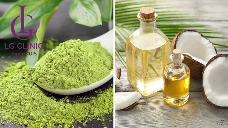 Cách làm mặt nạ trắng da từ bột trà xanh và dầu dừa