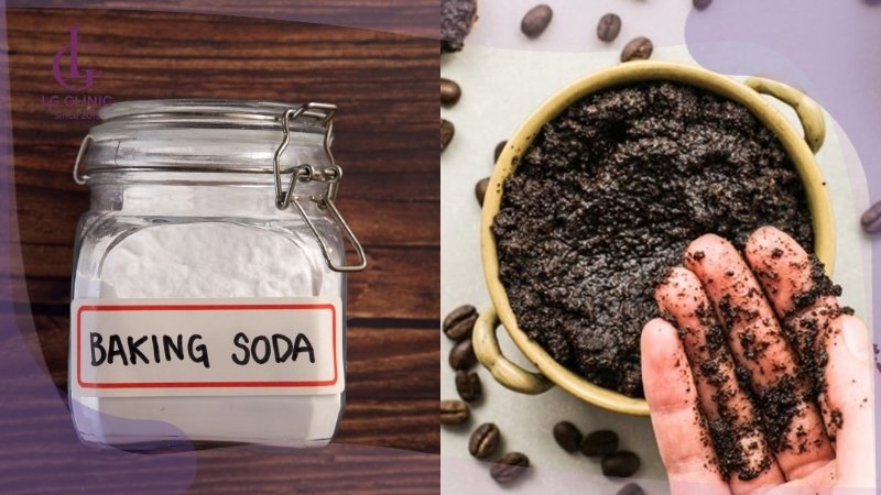 cách làm trắng da bằng baking soda và bã cà phê