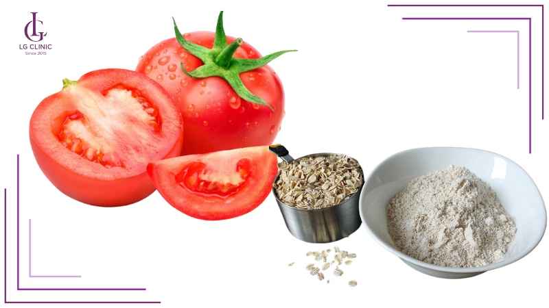 Hỗn hợp cà chua và yến mạch dưỡng trắng da tự nhiên