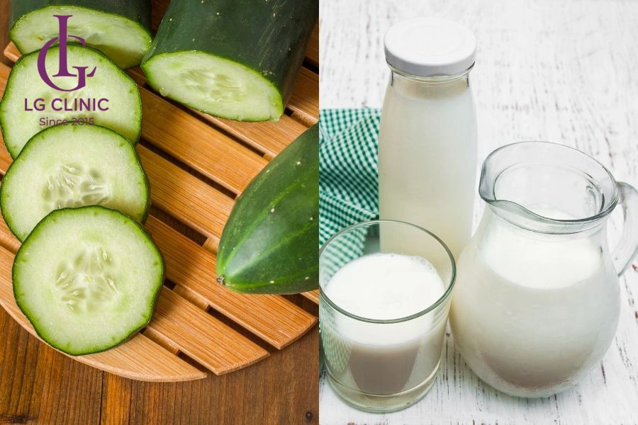 Dưa leo và sữa tươi không đường
