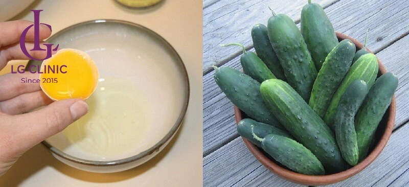 Dưa leo và lòng trắng trứng gà