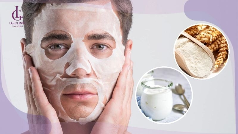 cách làm trắng da cho nam bằng mặt nạ sữa chua và bột yến mạch