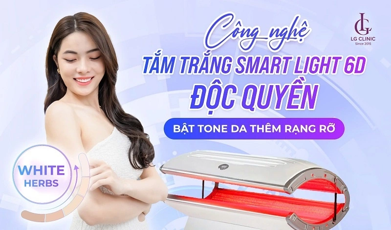 Công nghệ tắm trắng Smart Light 6D độc quyền tại LG Clinic