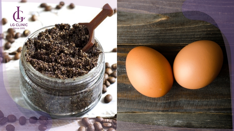 cách làm trắng da mặt bằng bã cà phê và trứng gà