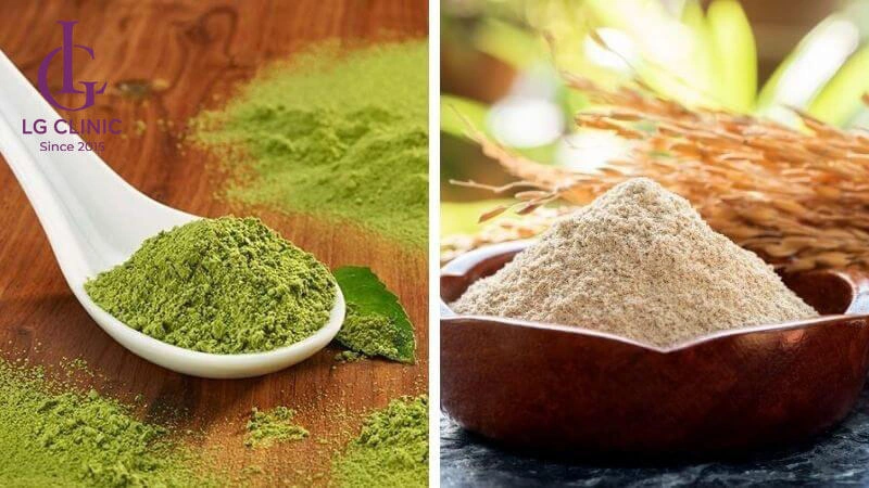 Cách làm mặt nạ trắng da từ bột trà xanh và cám gạo
