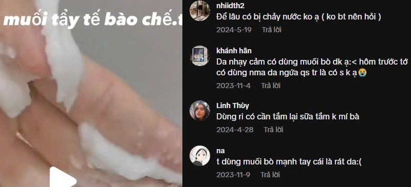 Những cảm nhận của người dùng sau khi làm trắng da với muối
