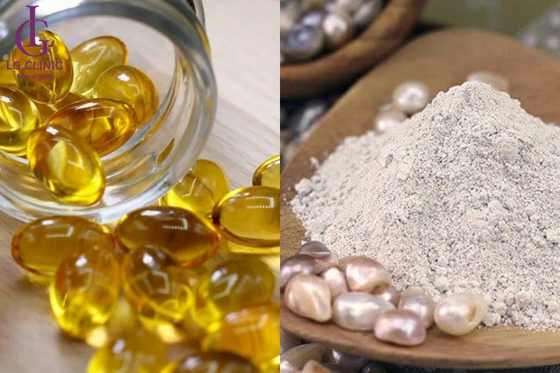 Dầu vitamin E và bột ngọc trai