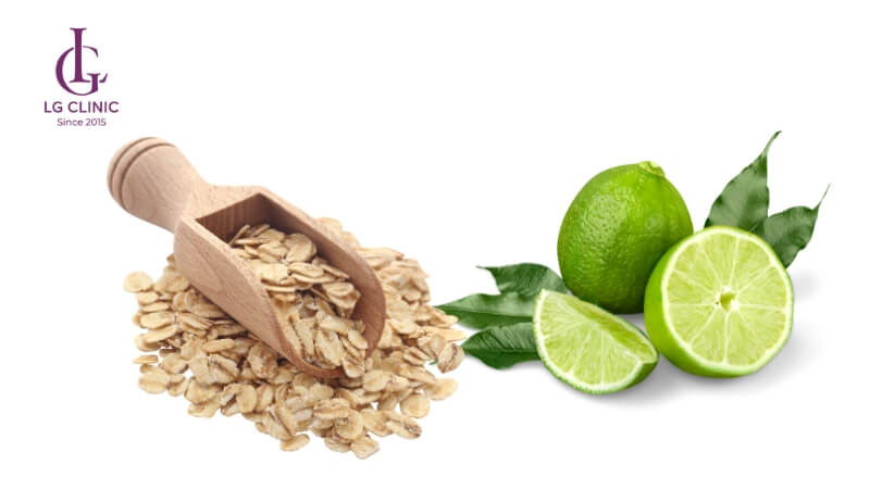 Bột yến mạch và chanh
