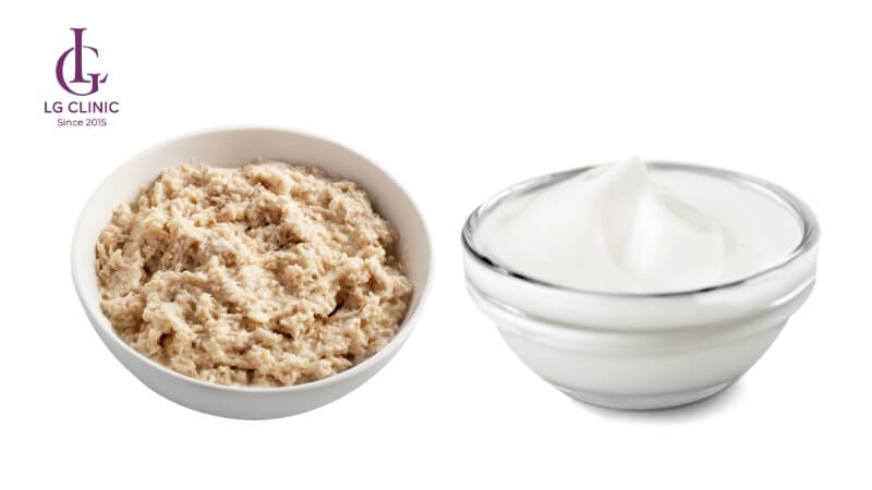 Bột yến mạch và sữa chua