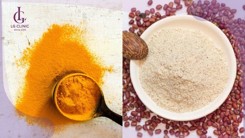 cách tắm trắng bằng tinh bột nghệ và bột đậu đỏ