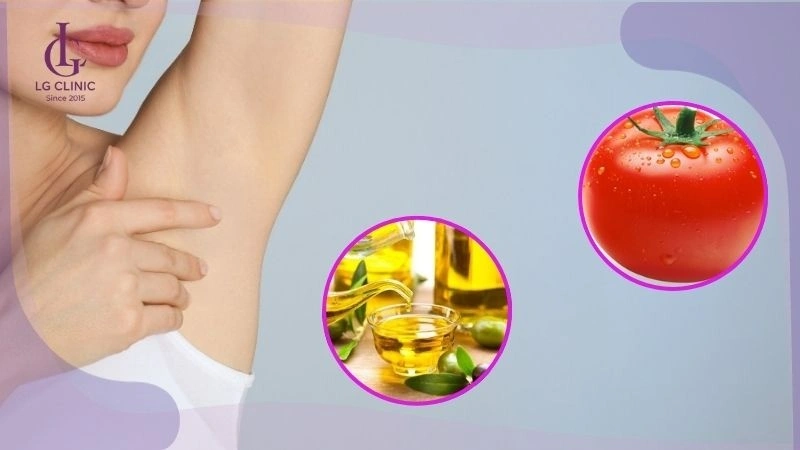 cách triệt lông nách tại nhà bằng Cà chua và dầu oliu