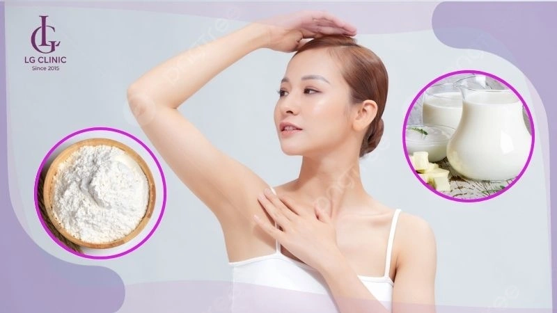 cách triệt lông nách tại nhà bột gạo và sữa tươi