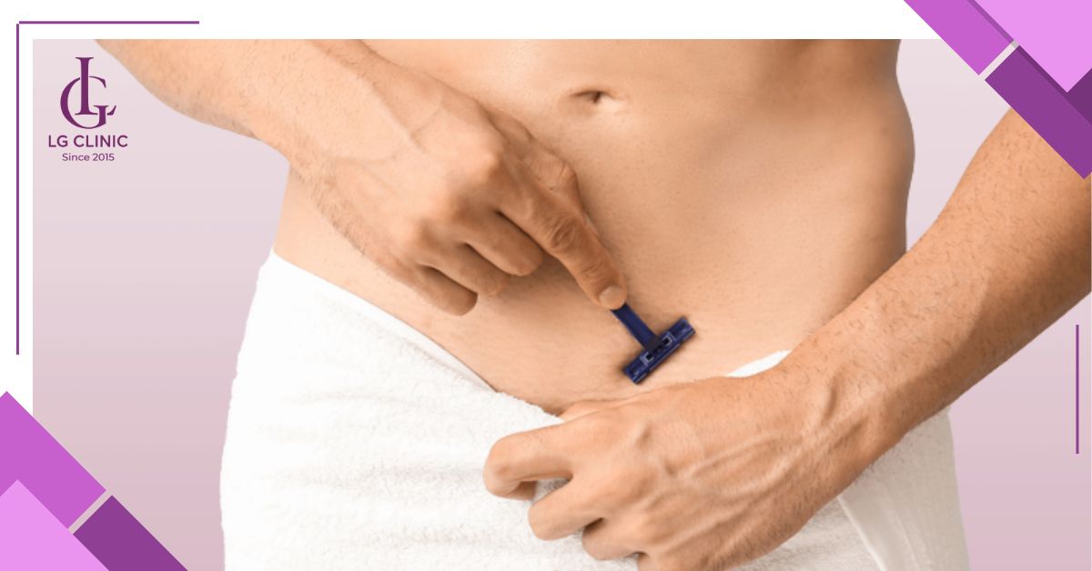 cách triệt lông vùng kín nam bằng dao cạo râu