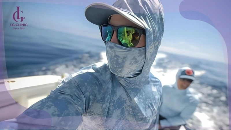 che chắn kĩ không để nắng chiếu thẳng vào vùng nách