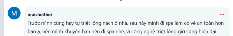 Bình luận nên triệt lông nách tại spa thay vì tại nhà