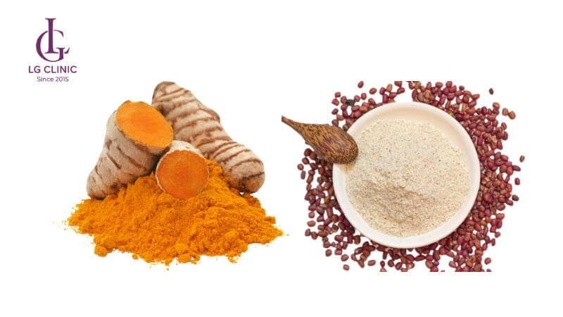 Bột nghệ và bột đậu đỏ