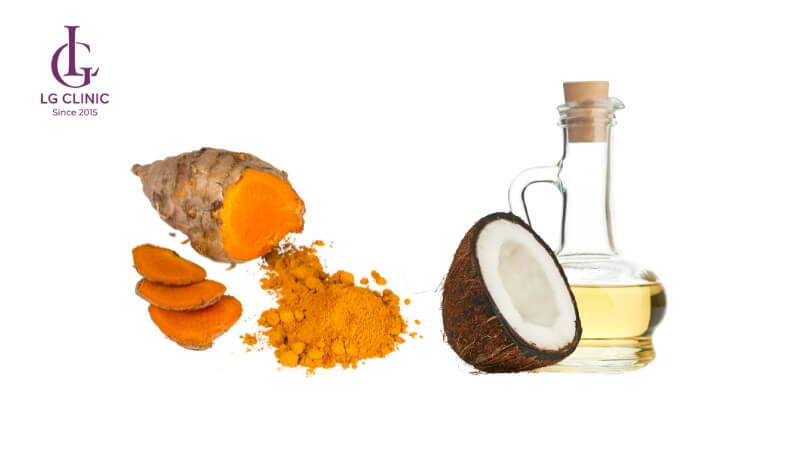 Bột nghệ và dầu dừa