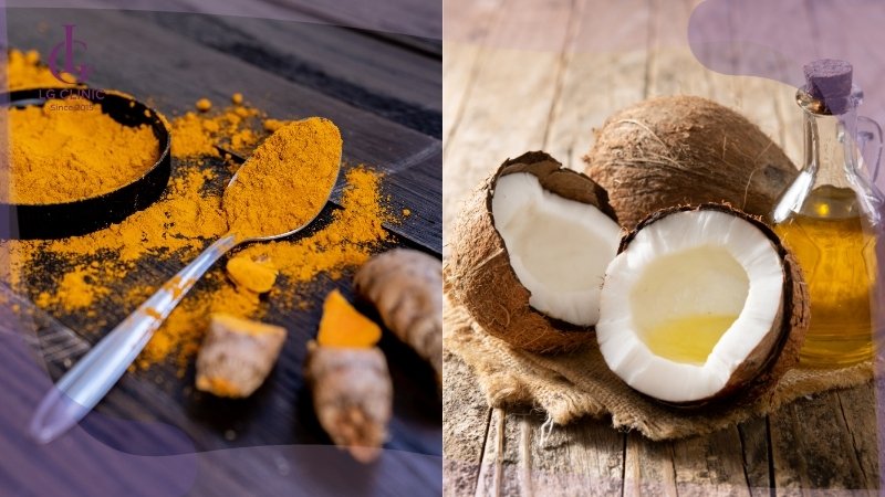công thức tắm trắng bằng tinh bột nghệ và dầu dừa