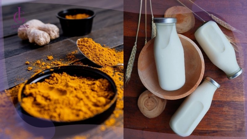 công thức tắm trắng bằng tinh bột nghệ và sữa tươi