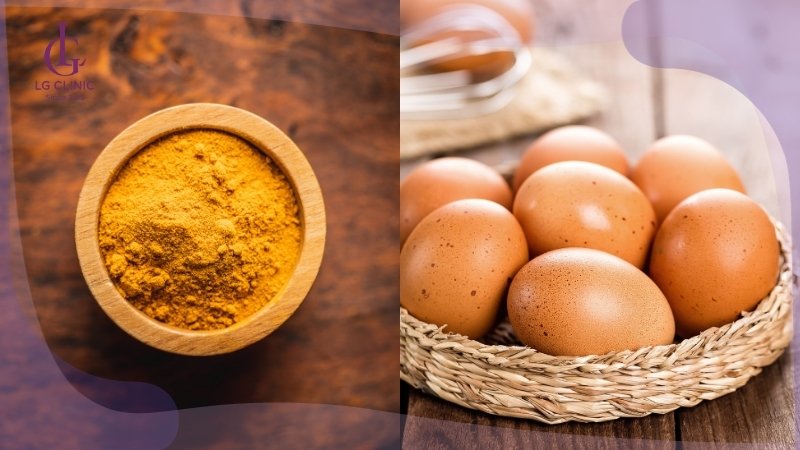 công thức tắm trắng bằng tinh bột nghệ và trứng gà