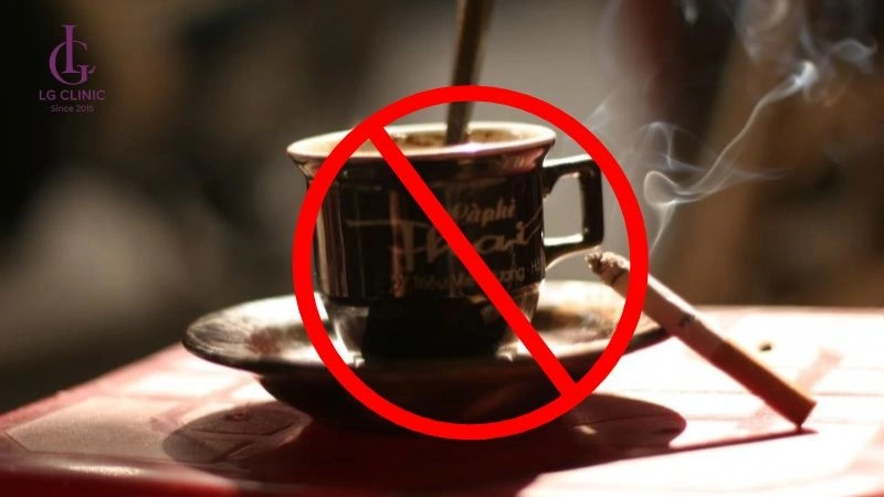 hạn chế chất kích thích cafe thuốc lá sau khi triệt lông