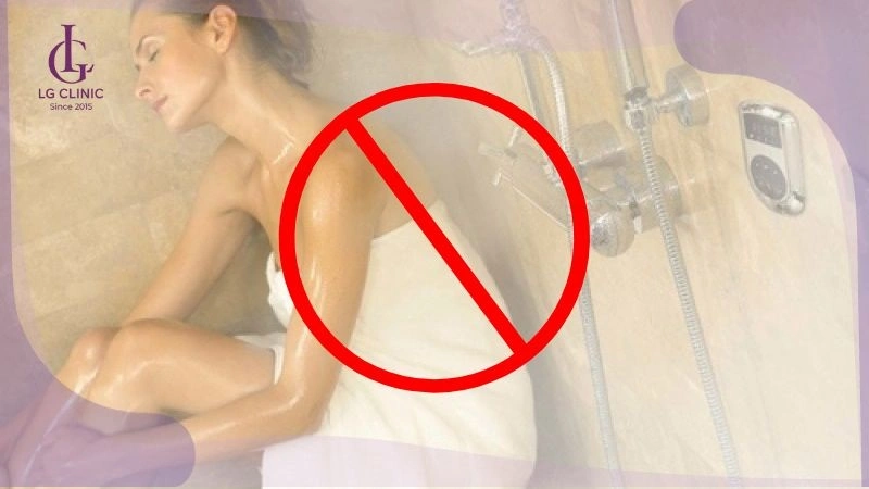 không tắm nước nóng sau khi triệt lông