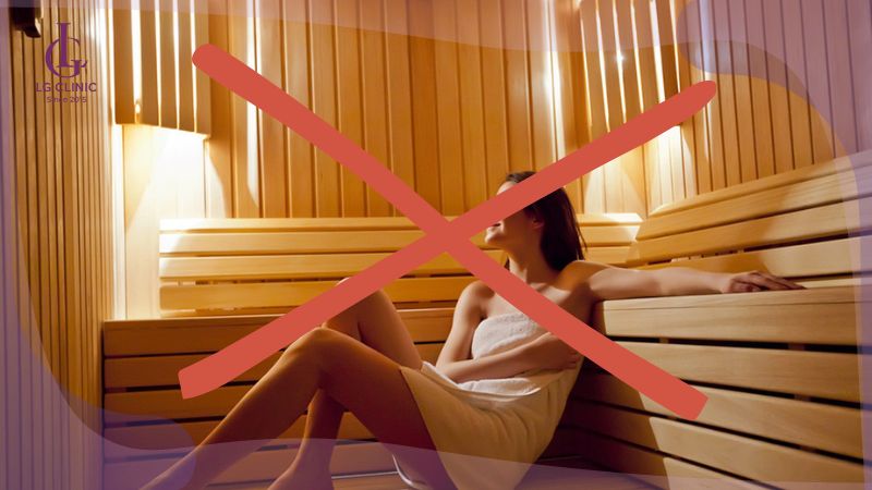 không tắm nước nóng và xông hơi sau khi wax lông vùng kín