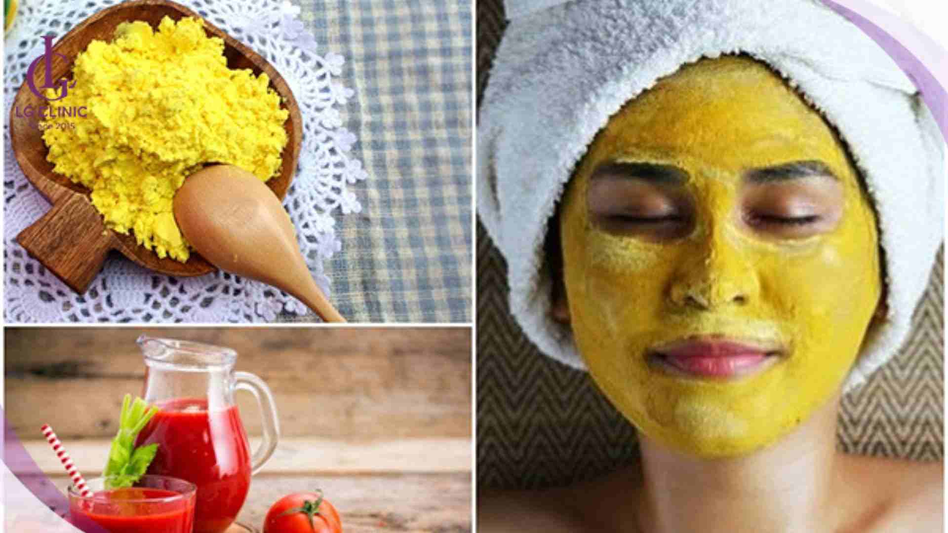 Cà chua và nghệ dưỡng trắng toàn thân