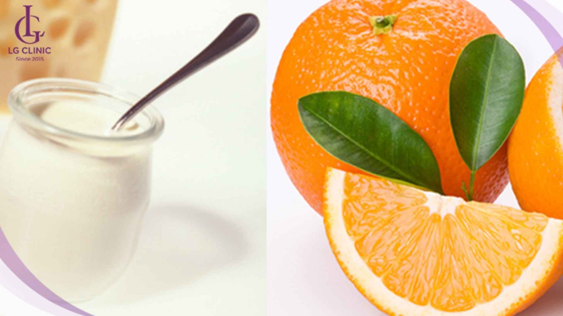làm trắng da mặt bằng sữa chua và cam