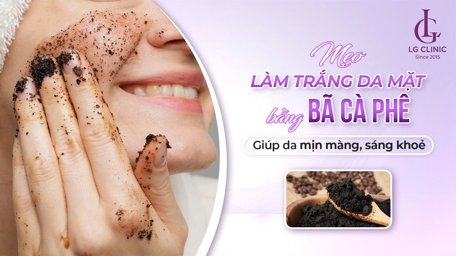 Làm trắng da mặt bằng bã cà phê