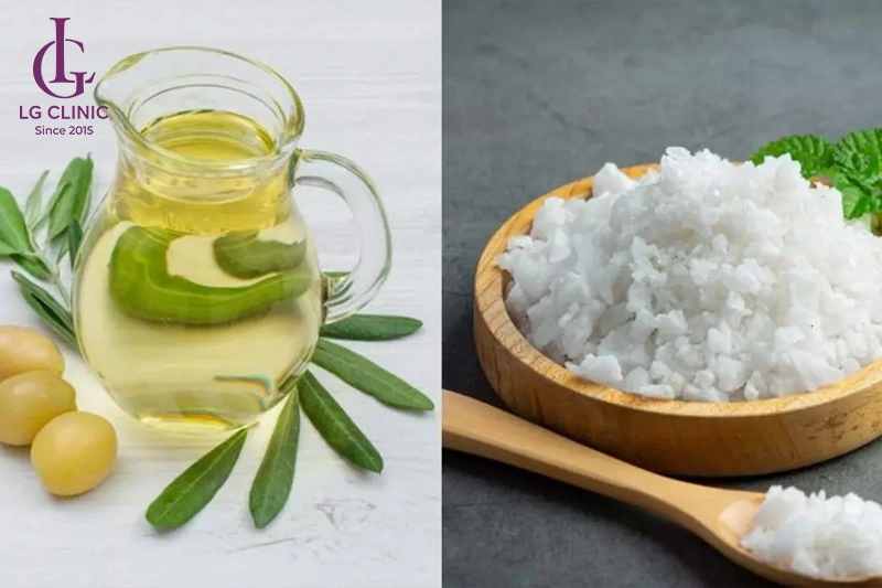 Muối và dầu oliu