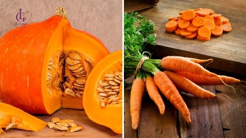 Bí đỏ và cà rốt
