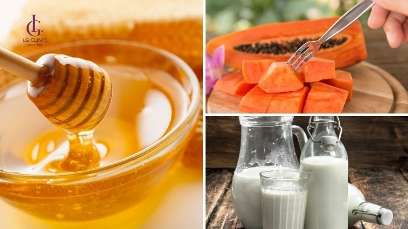 Hỗn hợp đu đủ, mật ong và sữa tươi