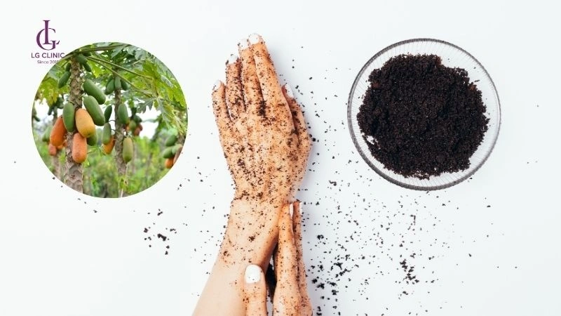 Tắm trắng bằng đu đủ và bã cà phê